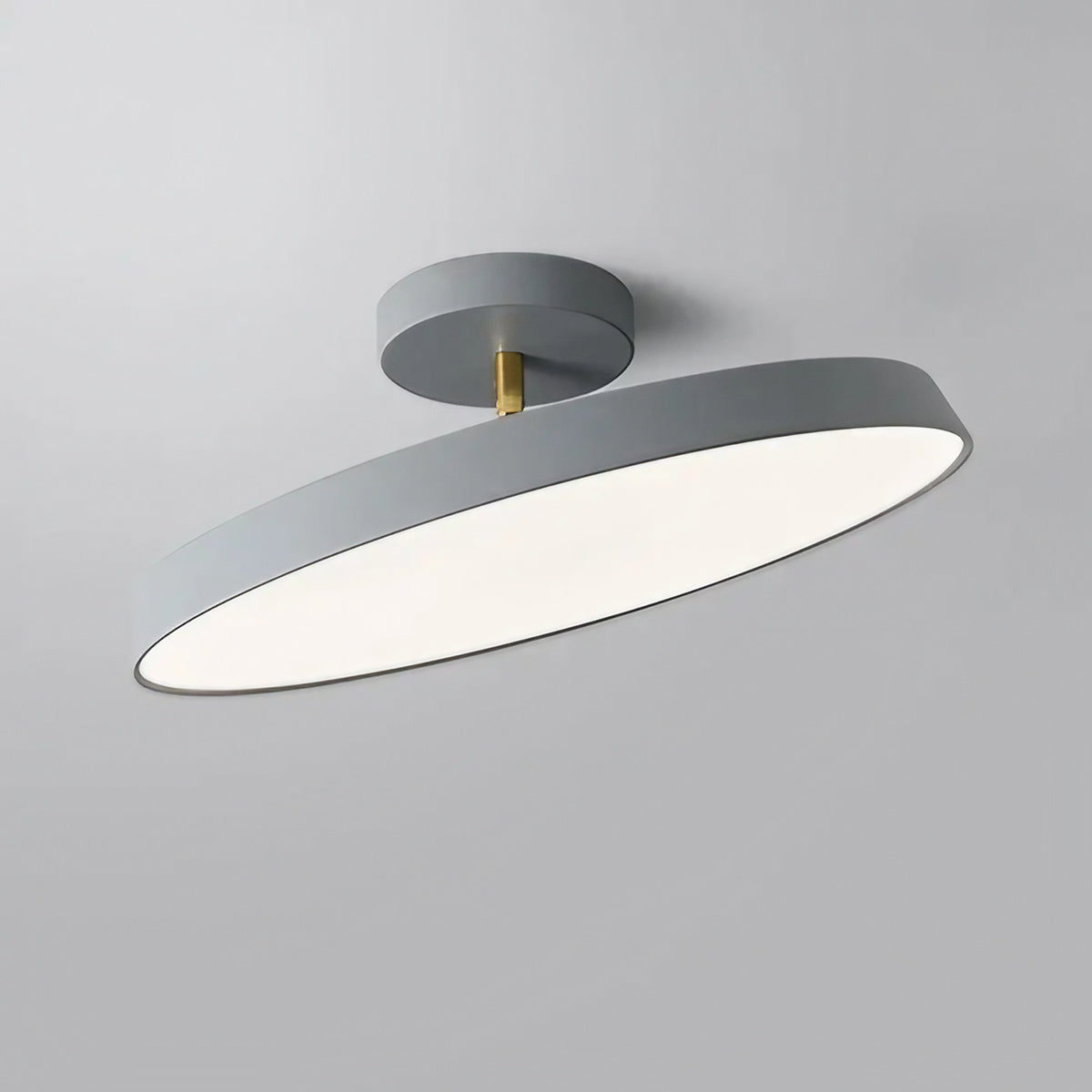 Plafonnier rond scandinave à silhouette fine, trois coloris, gris