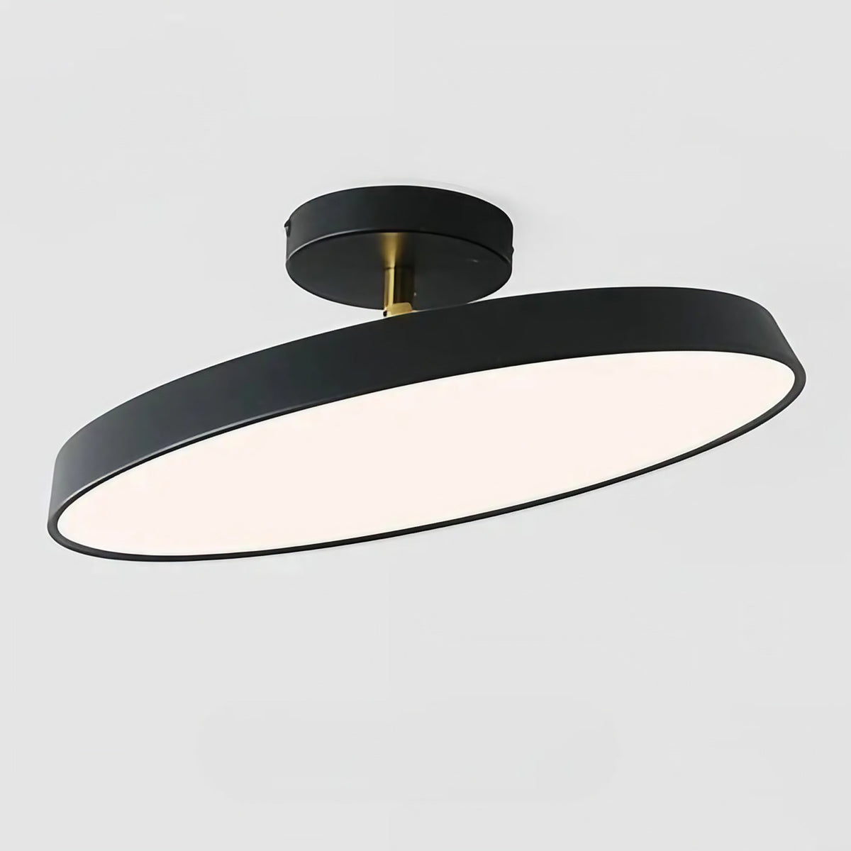 Plafonnier rond scandinave à silhouette fine, trois coloris, noir