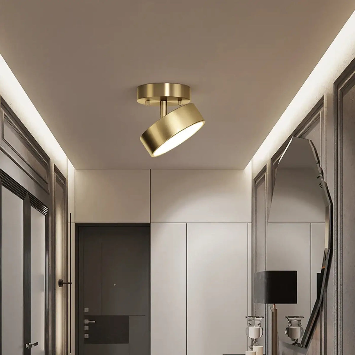 Plafonnier rond moderne, doré ou noir, trois tailles, doré