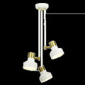 Plafonnier 3 lumières blanc et doré en aluminium, culots E27
