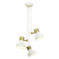 Plafonnier 3 lumières blanc et doré en aluminium, culots E27