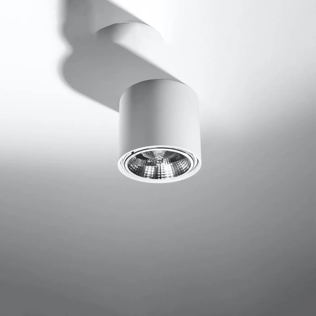 Spot de plafond en saillie, cylindre en aluminium de 12 cm, blanc