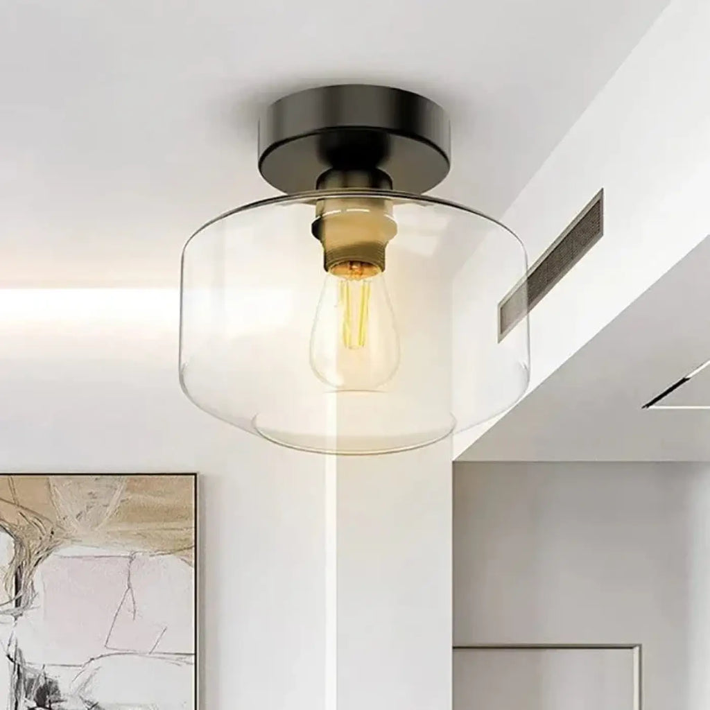 Plafonnier moderne en verre transparent, trois coloris