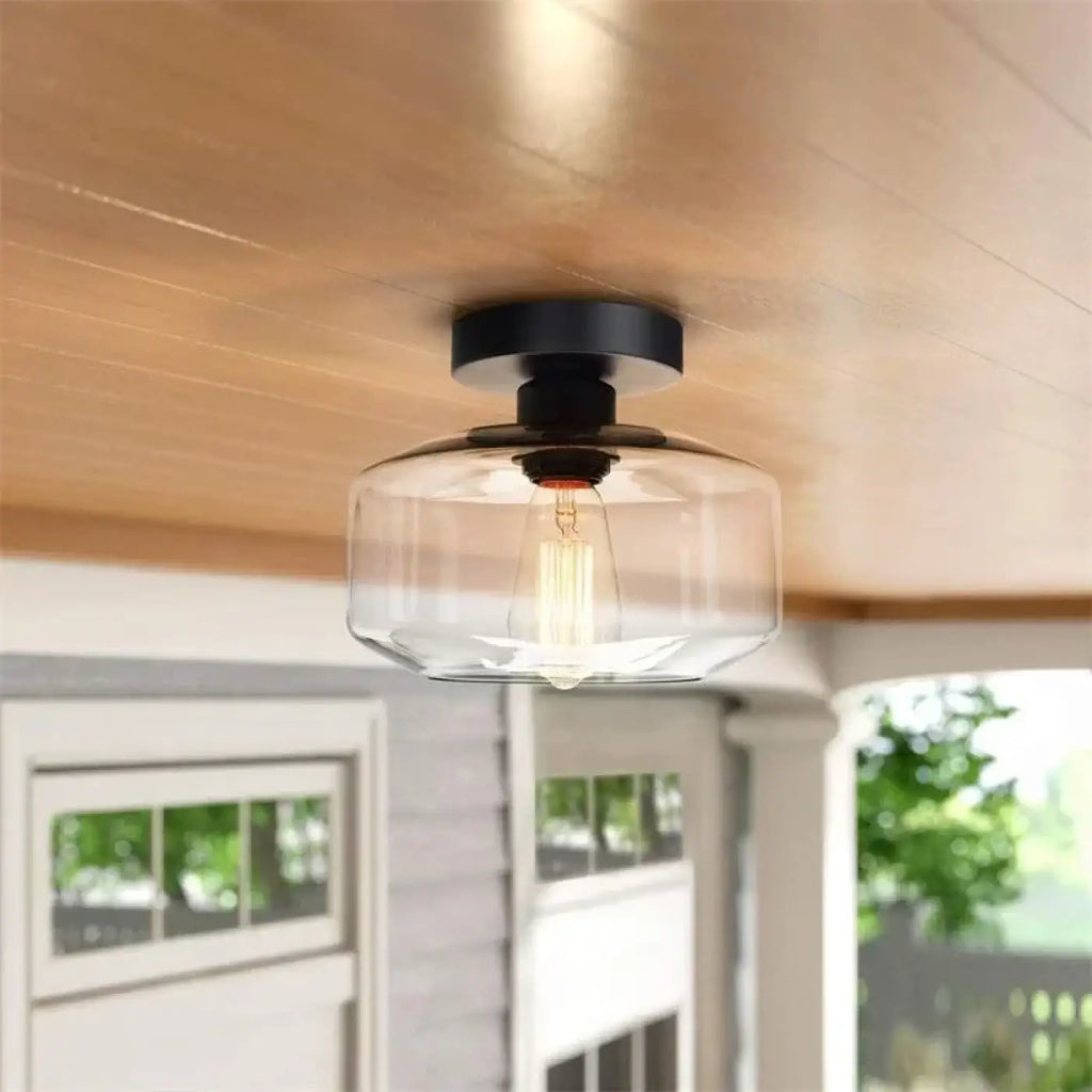 Plafonnier moderne en verre transparent, trois coloris