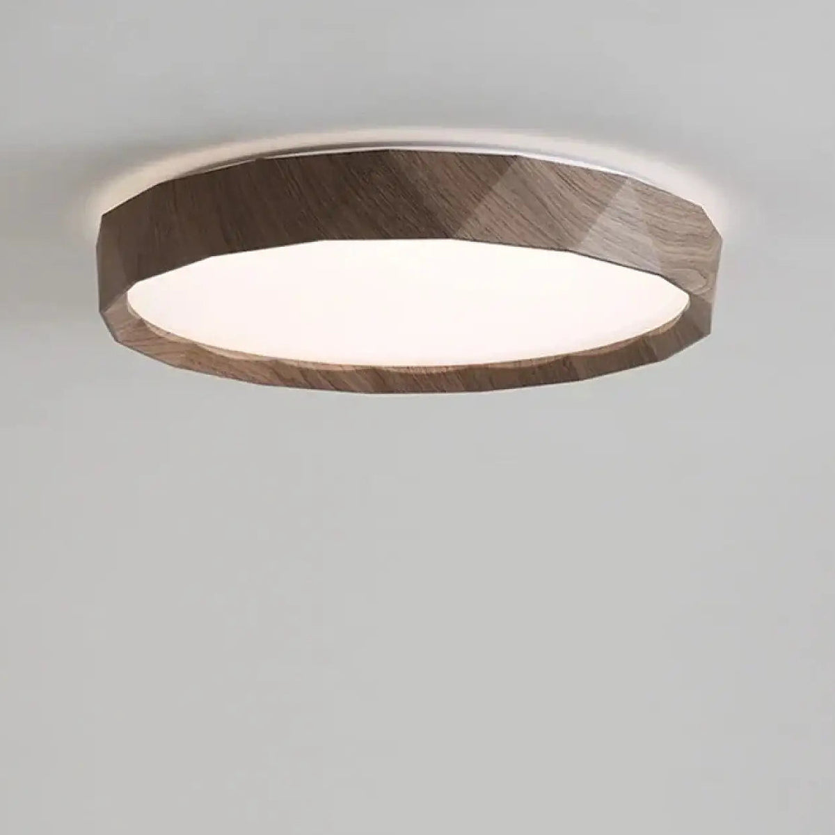 Plafonnier LED en métal aspect bois naturel, beige ou marron, marron