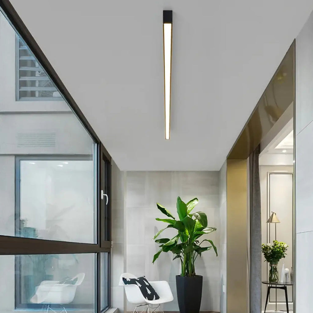 Plafonnier LED linéaire encastré, noir ou blanc, sept tailles