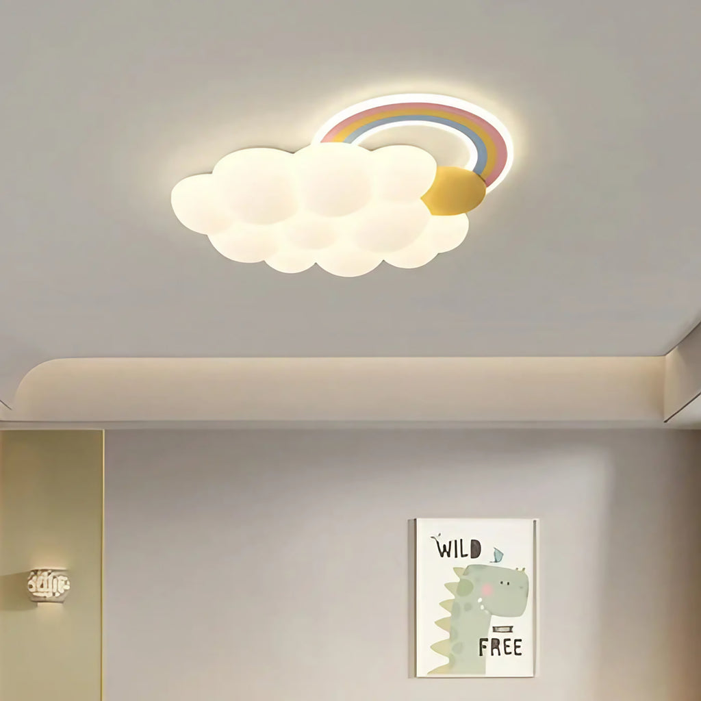 Plafonnier enfant nuage avec peluche, éclairage LED, 4 modèles