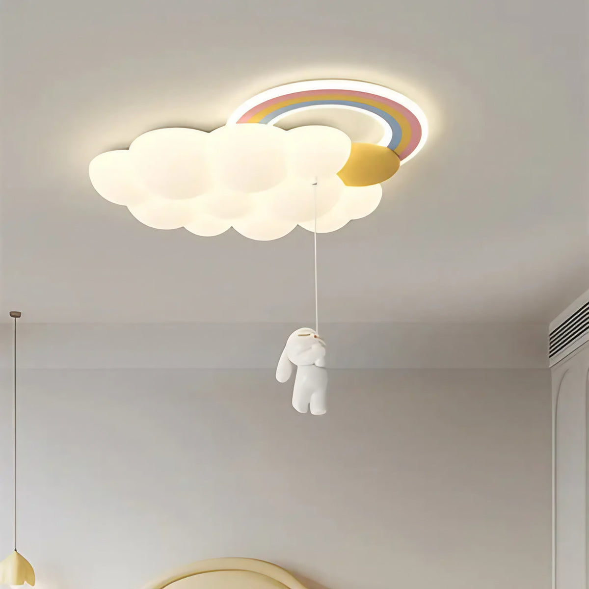 Plafonnier enfant nuage avec peluche, éclairage LED, 4 modèles