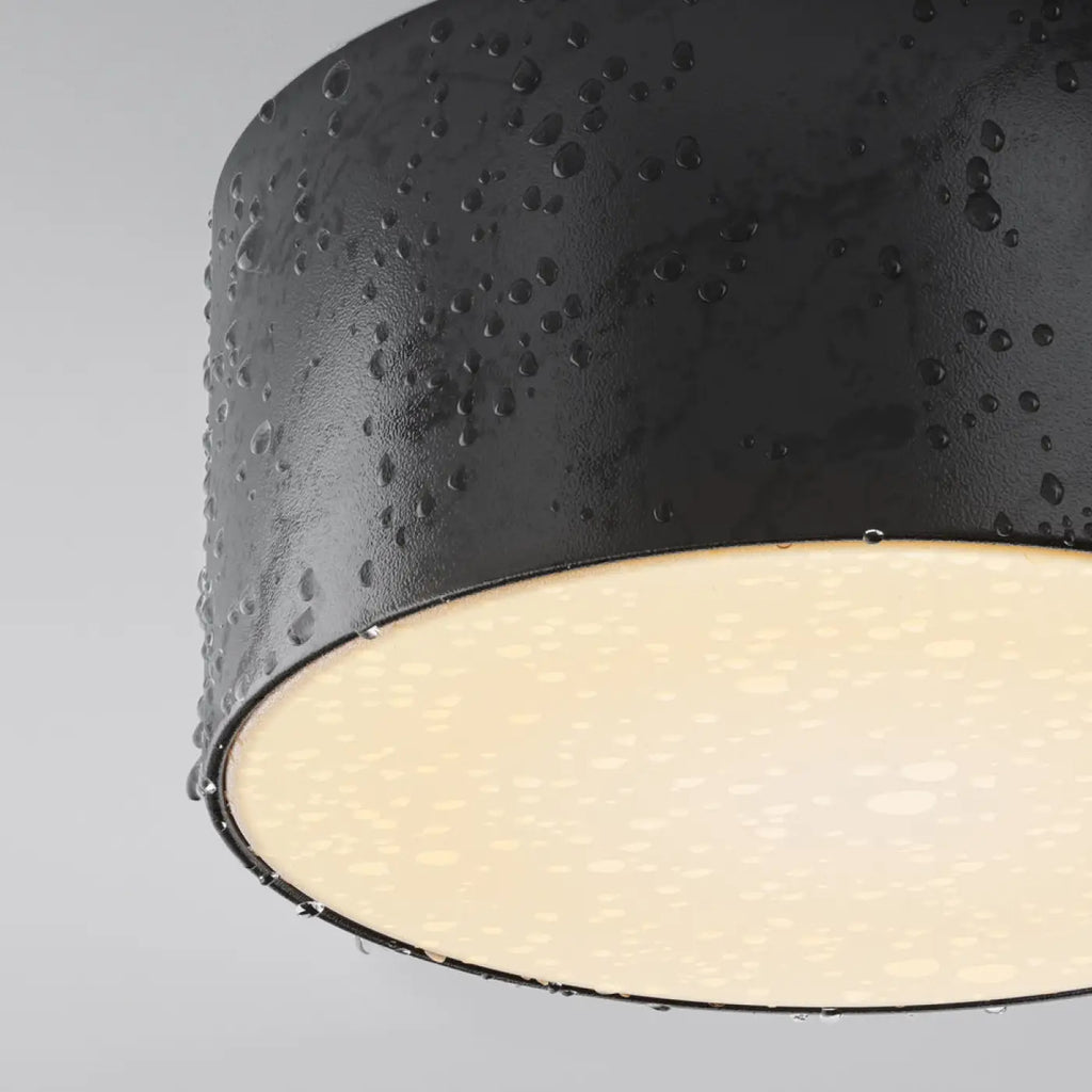Plafonnier extérieur LED rond en acier, IP65, noir ou blanc