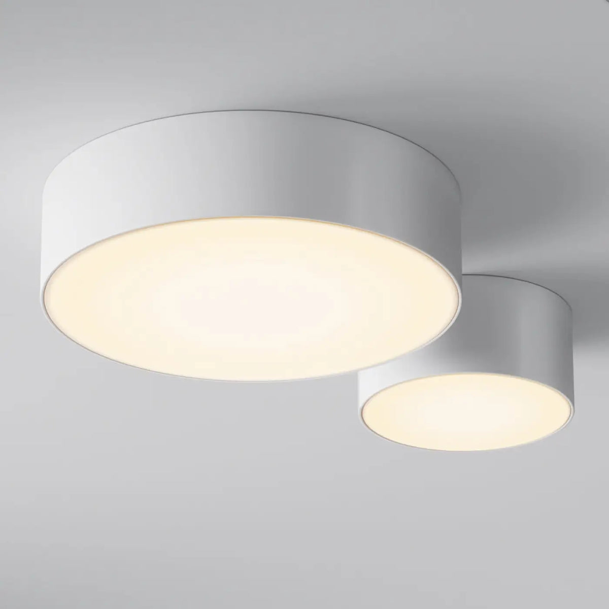 Plafonnier extérieur LED rond en acier, IP65, noir ou blanc