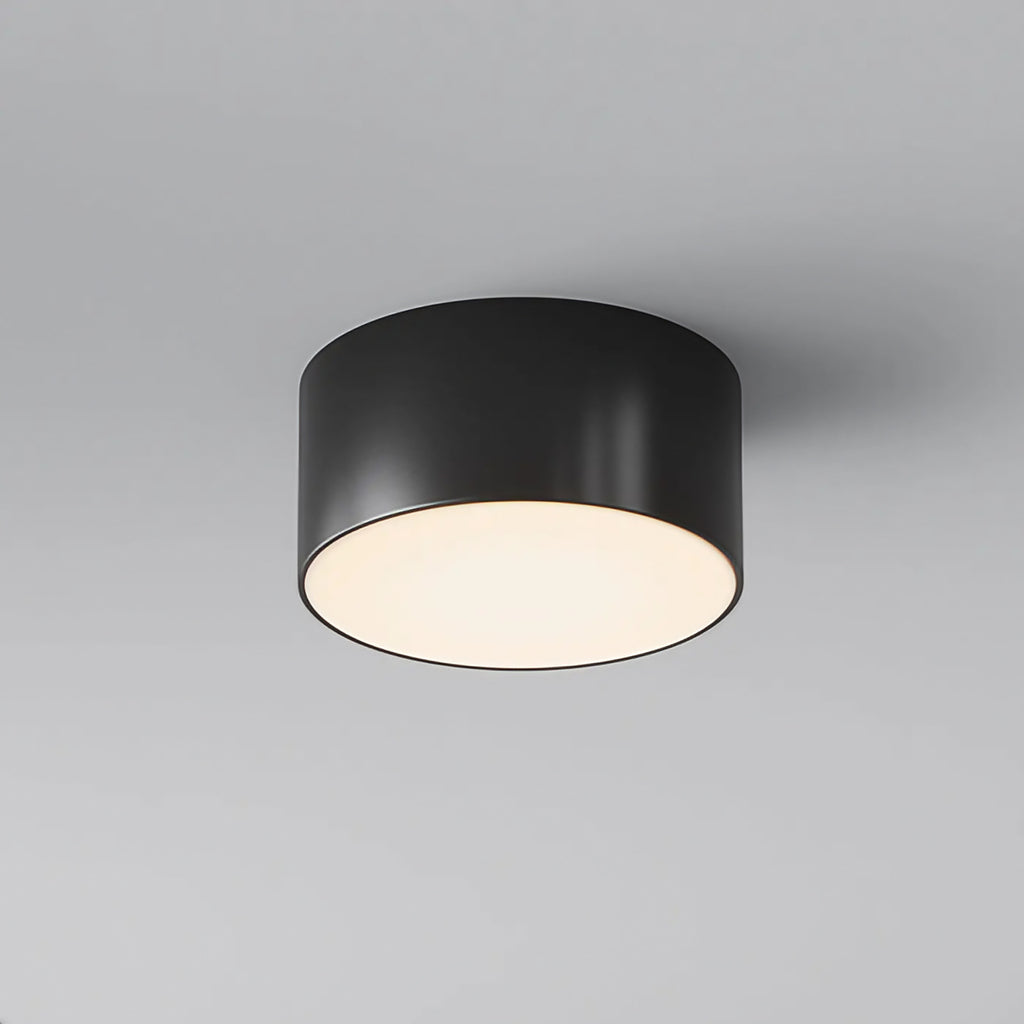 Plafonnier extérieur LED rond en acier, IP65, noir ou blanc, noir