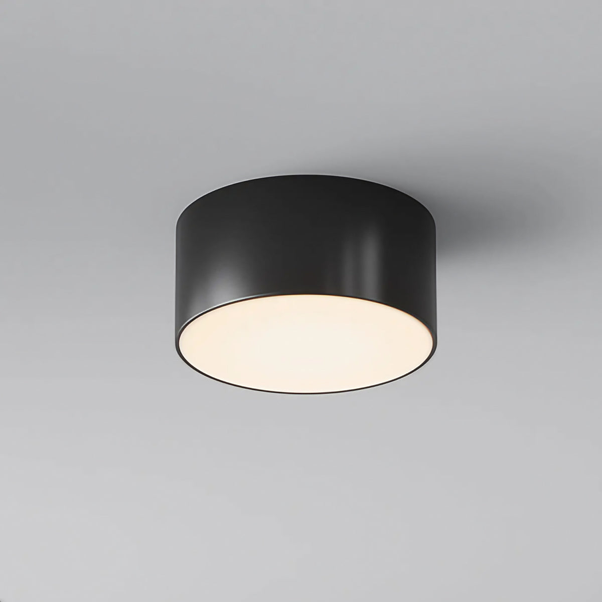 Plafonnier extérieur LED rond en acier, IP65, noir ou blanc, noir