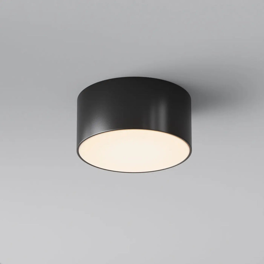 Plafonnier extérieur LED rond en acier, IP65, noir ou blanc, noir