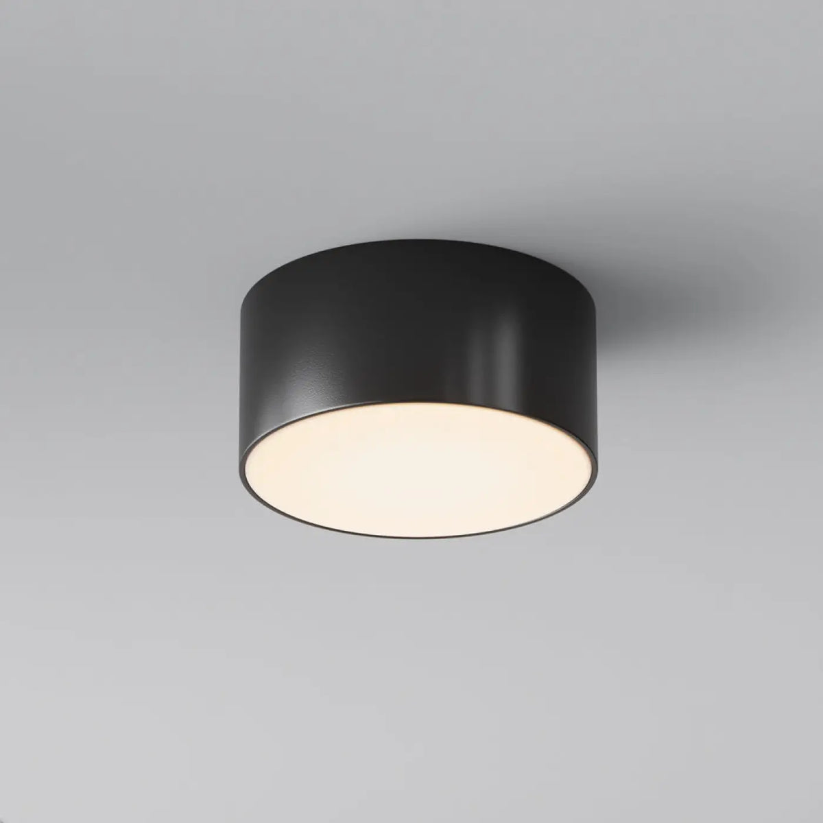 Plafonnier extérieur LED rond en acier, IP65, noir ou blanc, noir