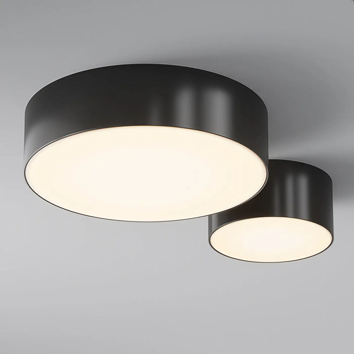 Plafonnier extérieur LED rond en acier, IP65, noir ou blanc