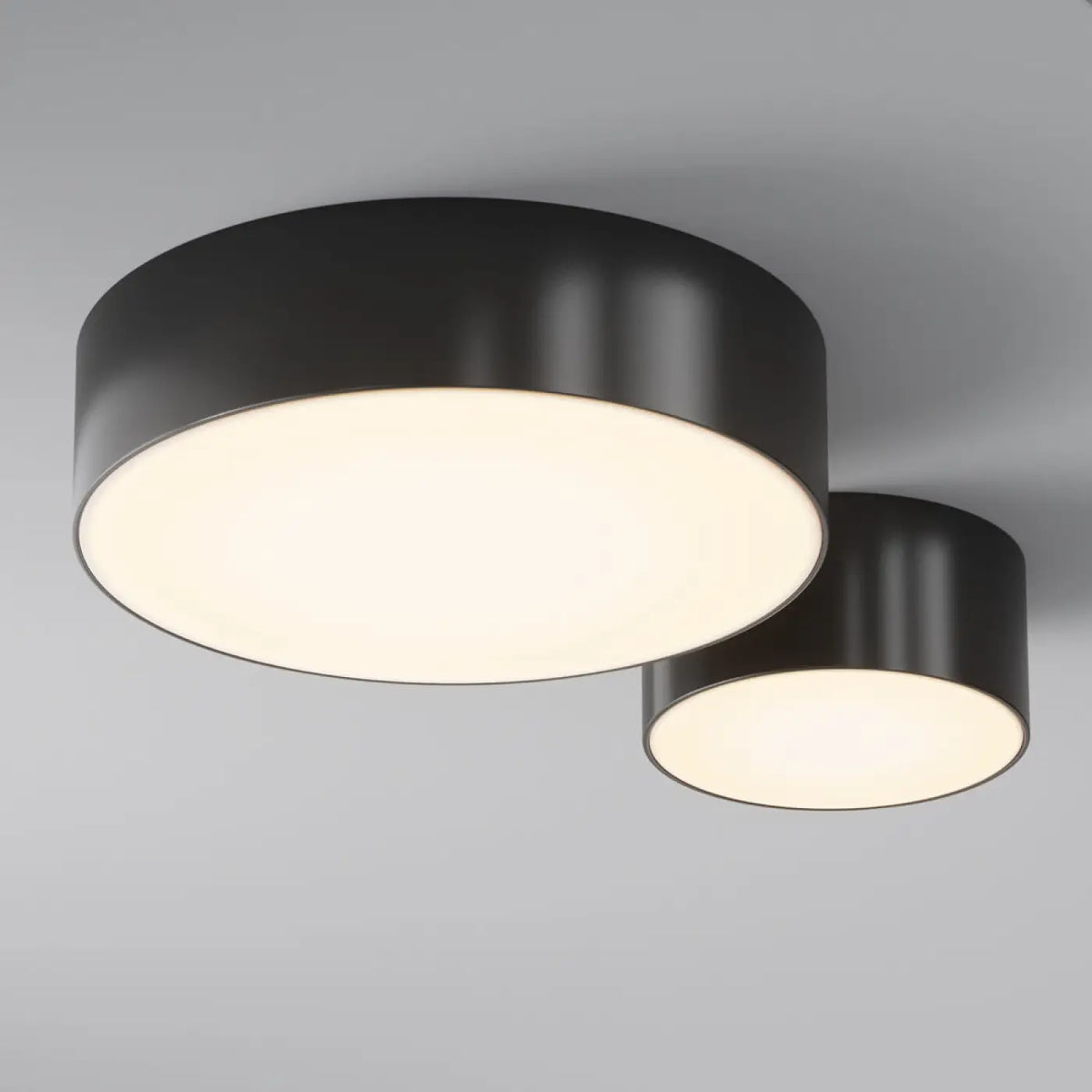 Plafonnier extérieur LED rond en acier, IP65, noir ou blanc