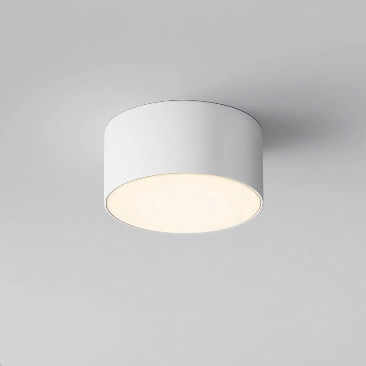 Plafonnier extérieur LED rond en acier, IP65, noir ou blanc, blanc