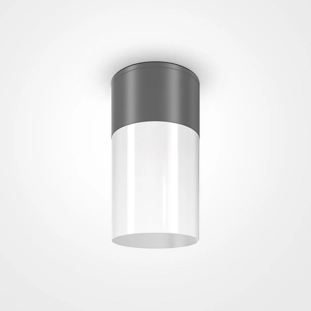 Plafonnier extérieur cylindre en acier, IP54, noir ou gris