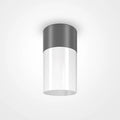Plafonnier extérieur cylindre en acier, IP54, noir ou gris