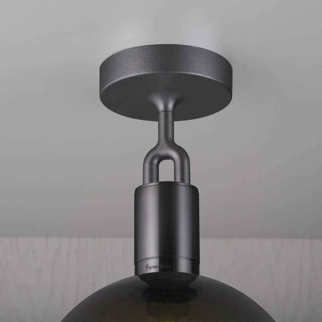 Plafonnier globe soufflé, verre fumé ou opale, ampoule fournie