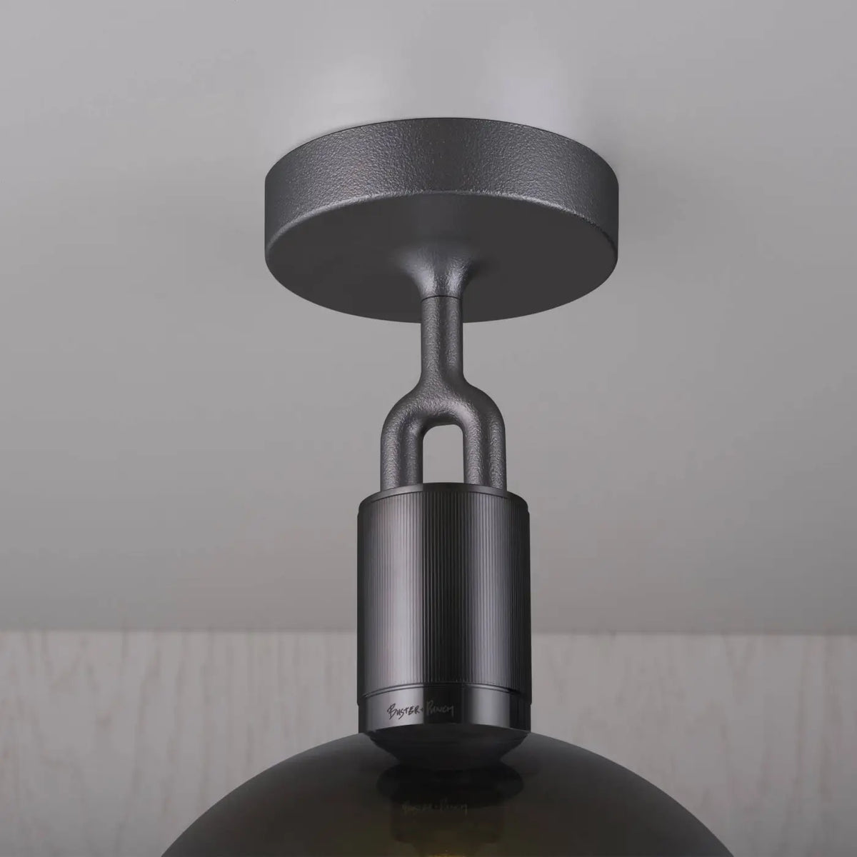 Plafonnier globe soufflé, verre fumé ou opale, ampoule fournie
