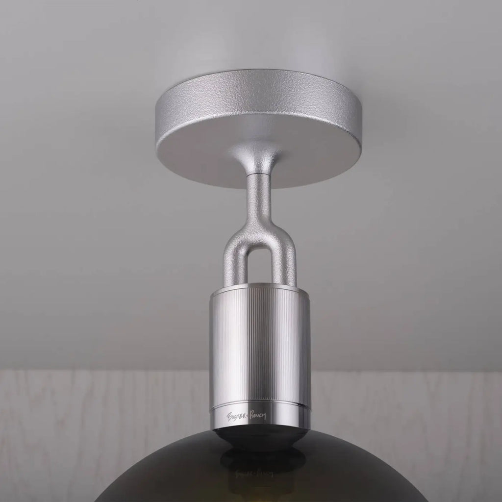 Plafonnier globe soufflé, verre fumé ou opale, ampoule fournie
