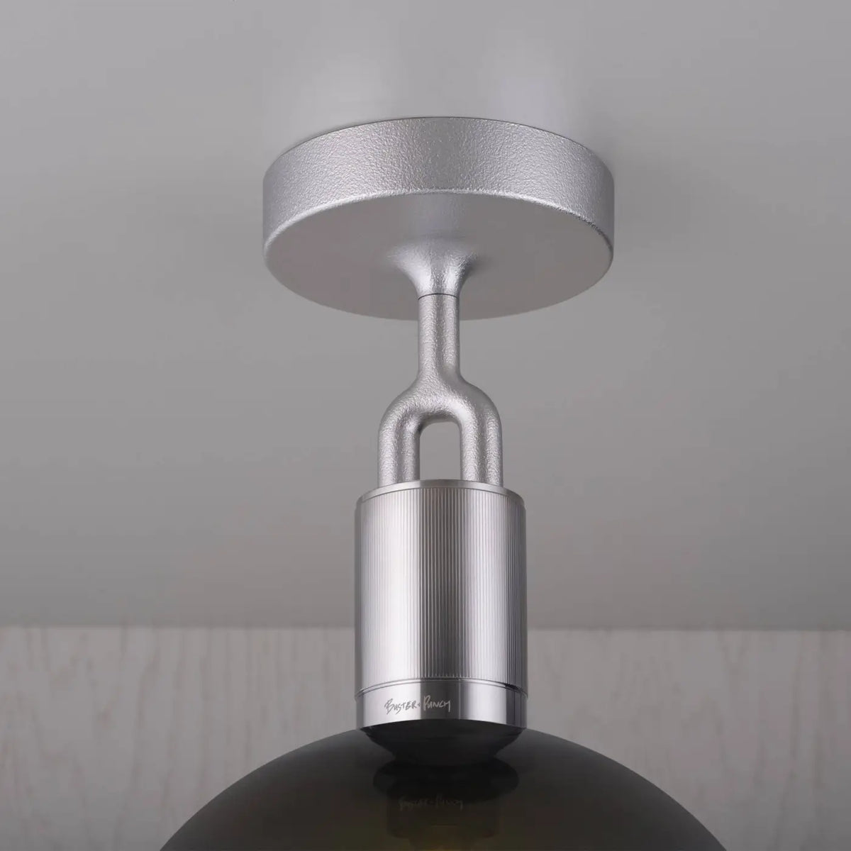 Plafonnier globe soufflé, verre fumé ou opale, ampoule fournie