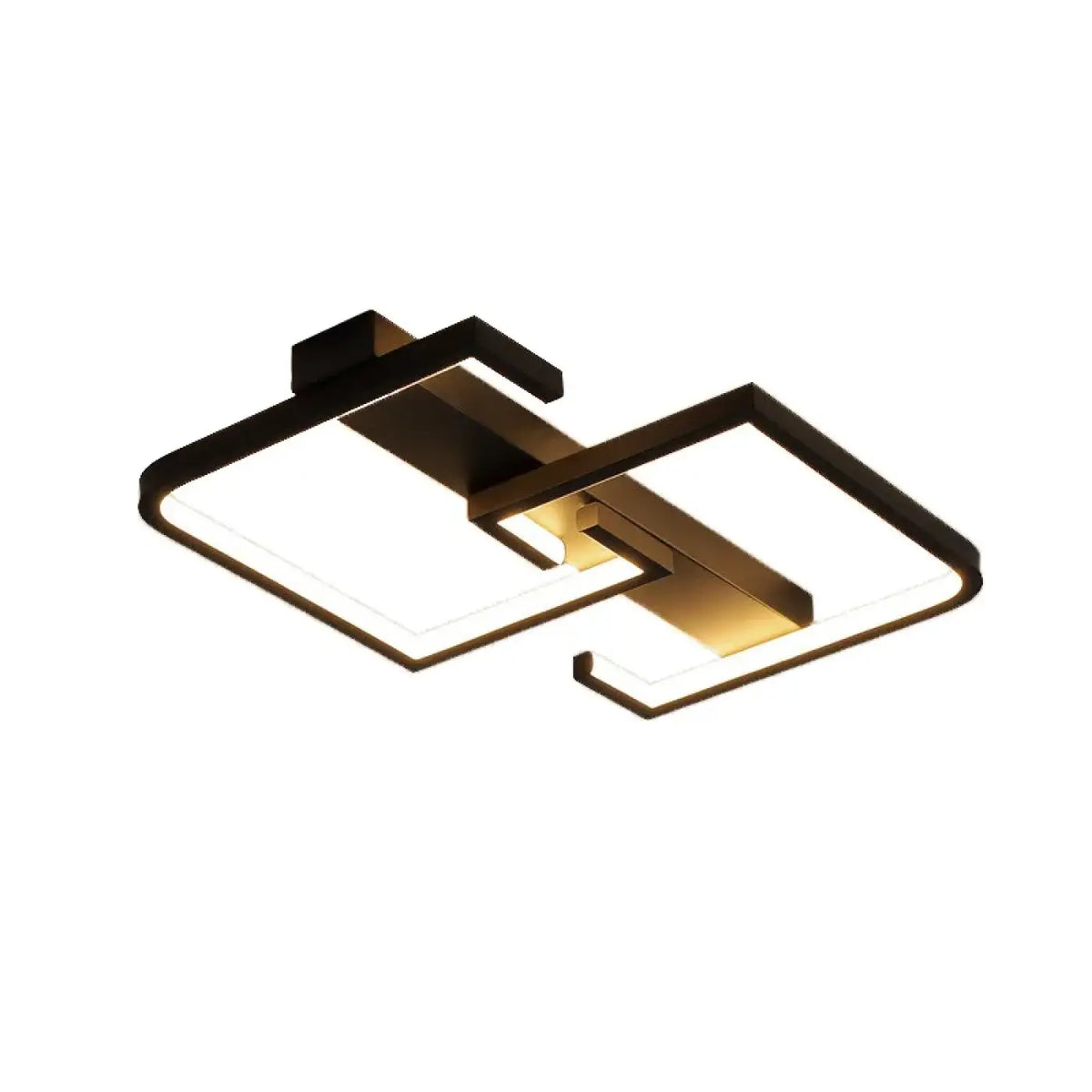 Plafonnier noir géométrique minimaliste, trois réglages de lumière