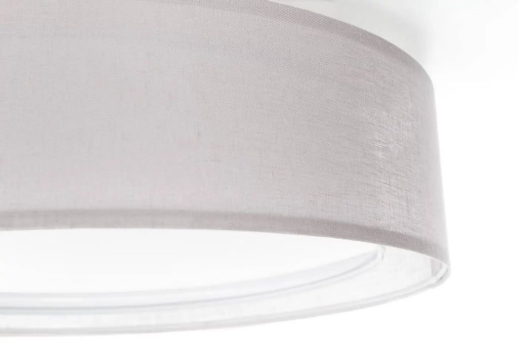 Plafonnier anneau en tissu gris, 50 ou 60 cm de diamètre