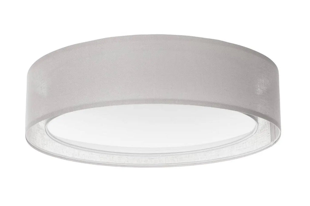 Plafonnier anneau en tissu gris, 50 ou 60 cm de diamètre