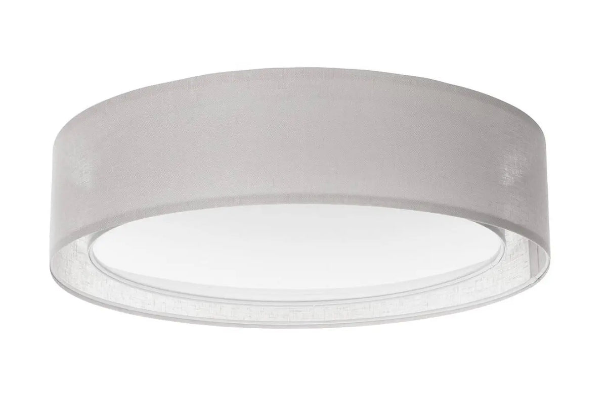 Plafonnier anneau en tissu gris, 50 ou 60 cm de diamètre