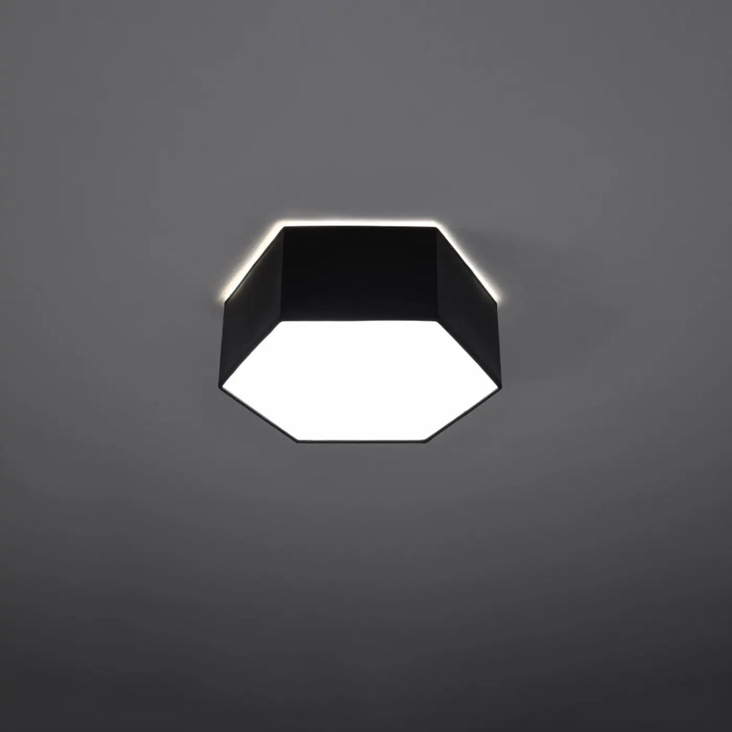Plafonnier hexagonal blanc ou noir, à poser seul ou en nid d'abeille