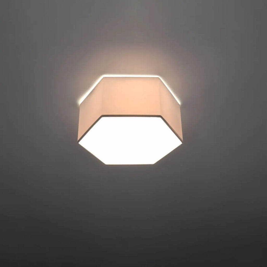 Plafonnier hexagonal blanc ou noir, à poser seul ou en nid d'abeille