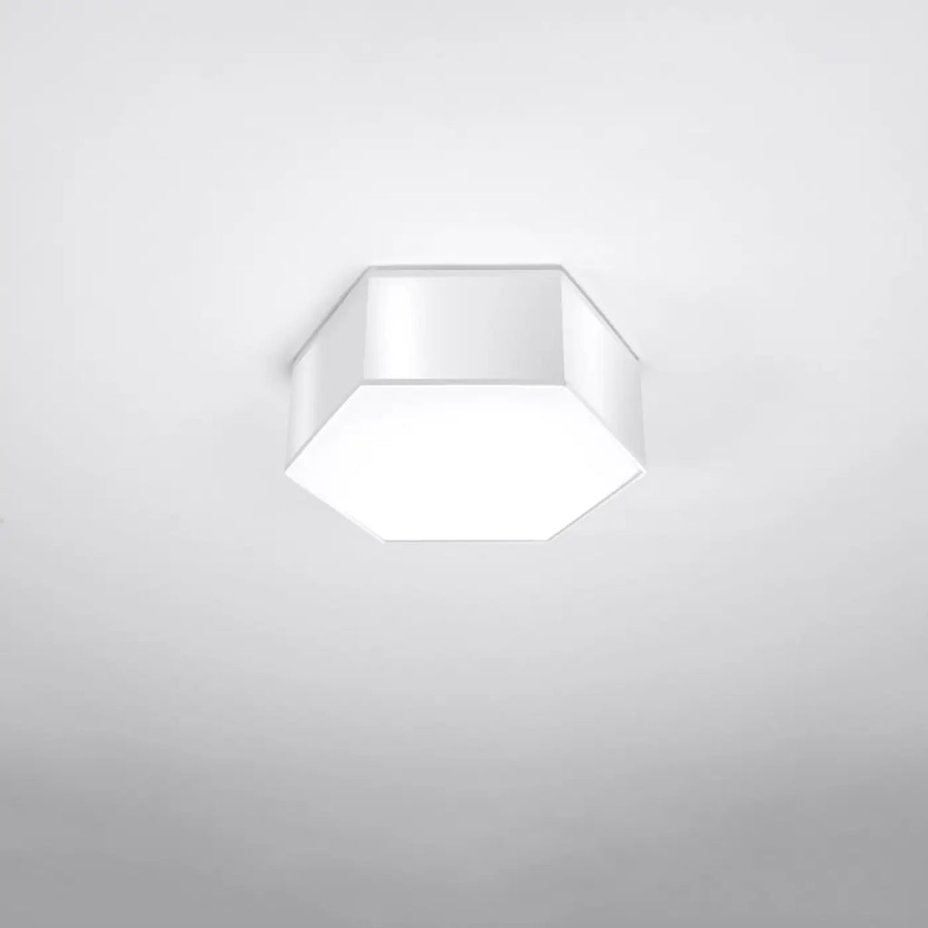 Plafonnier hexagonal blanc ou noir, à poser seul ou en nid d'abeille, blanc