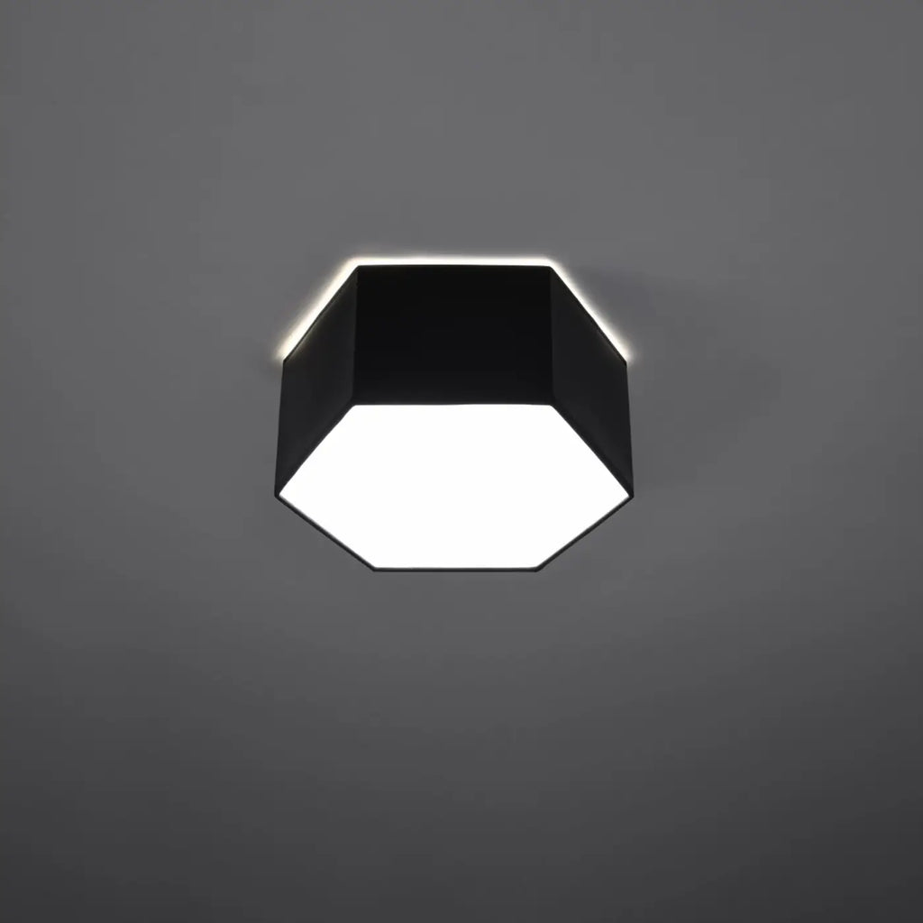 Plafonnier hexagonal blanc ou noir, à poser seul ou en nid d'abeille