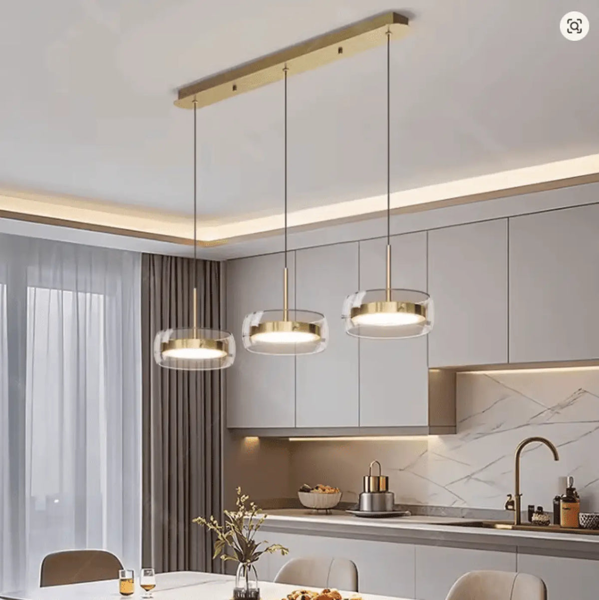 Luminaire industriel pour cuisine, noir ou doré