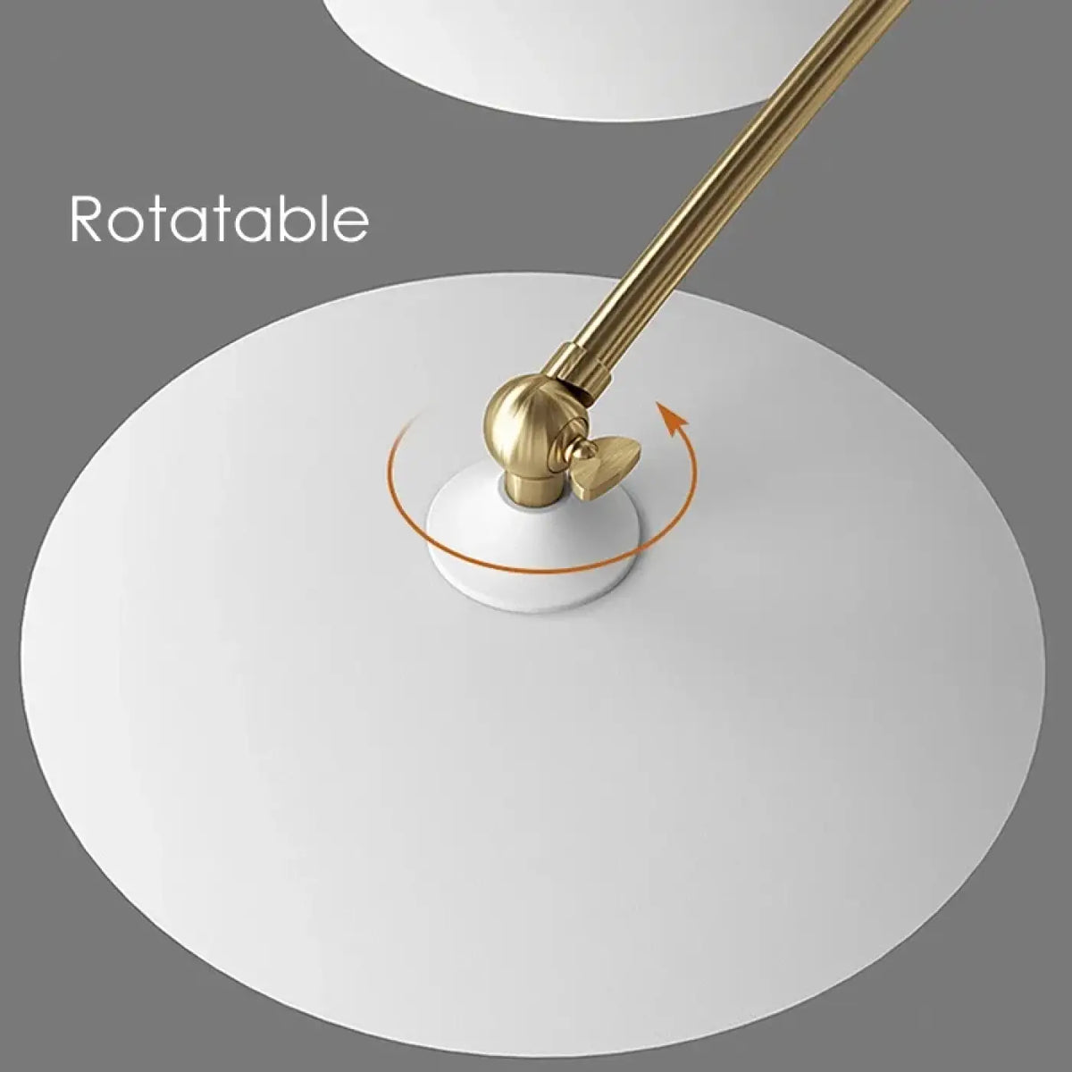Plafonnier LED art déco blanc à bras dorés pivotants