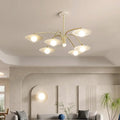 Plafonnier LED art déco blanc à bras dorés pivotants