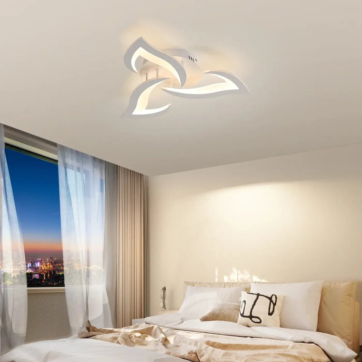 Plafonnier LED blanc à la forme originale, style moderne