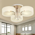 Plafonnier LED blanc orné de cristal