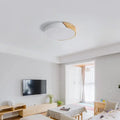 Plafonnier scandinave LED en bois clair et blanc