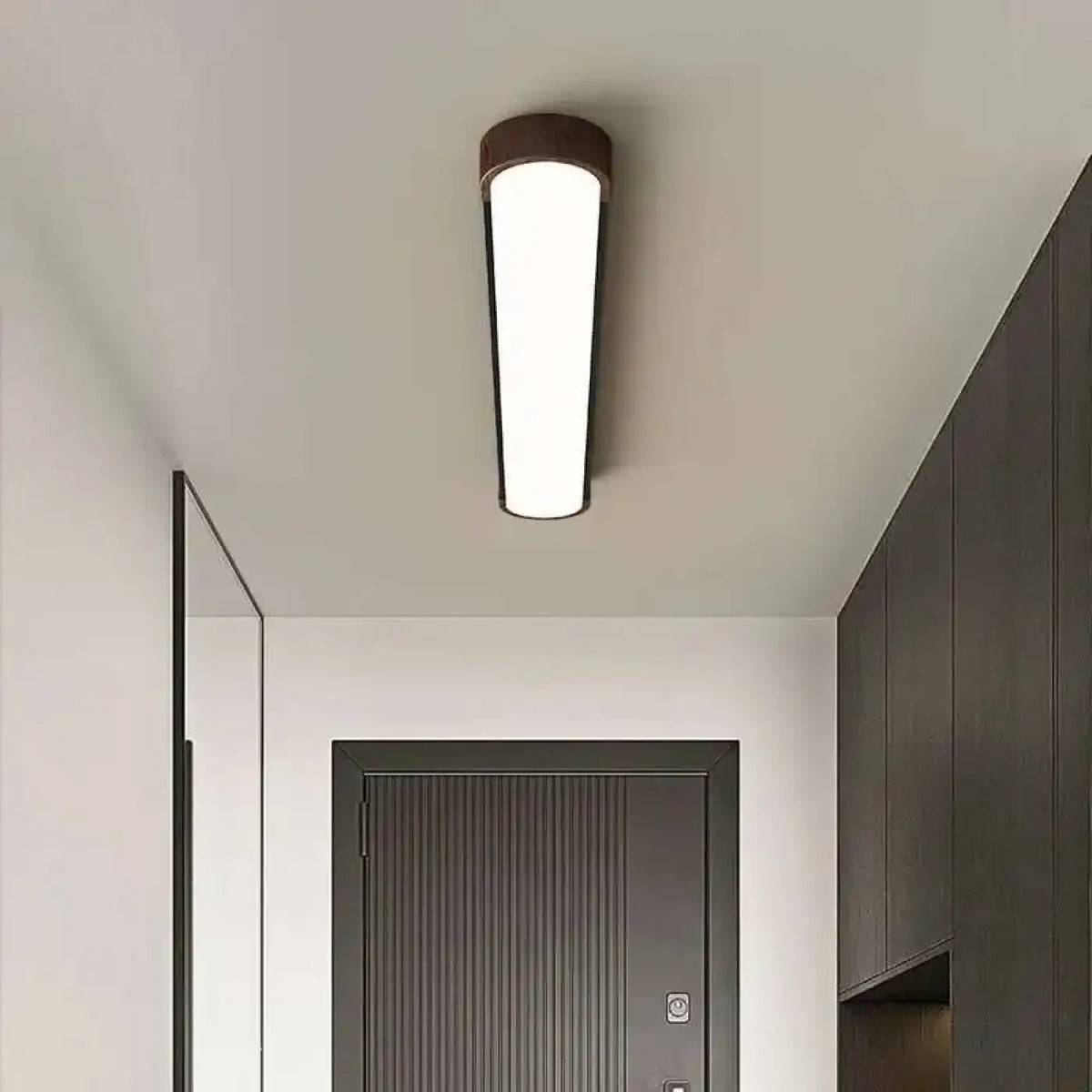 Plafonnier LED en bois minimaliste, cinq tailles de S à 2XL