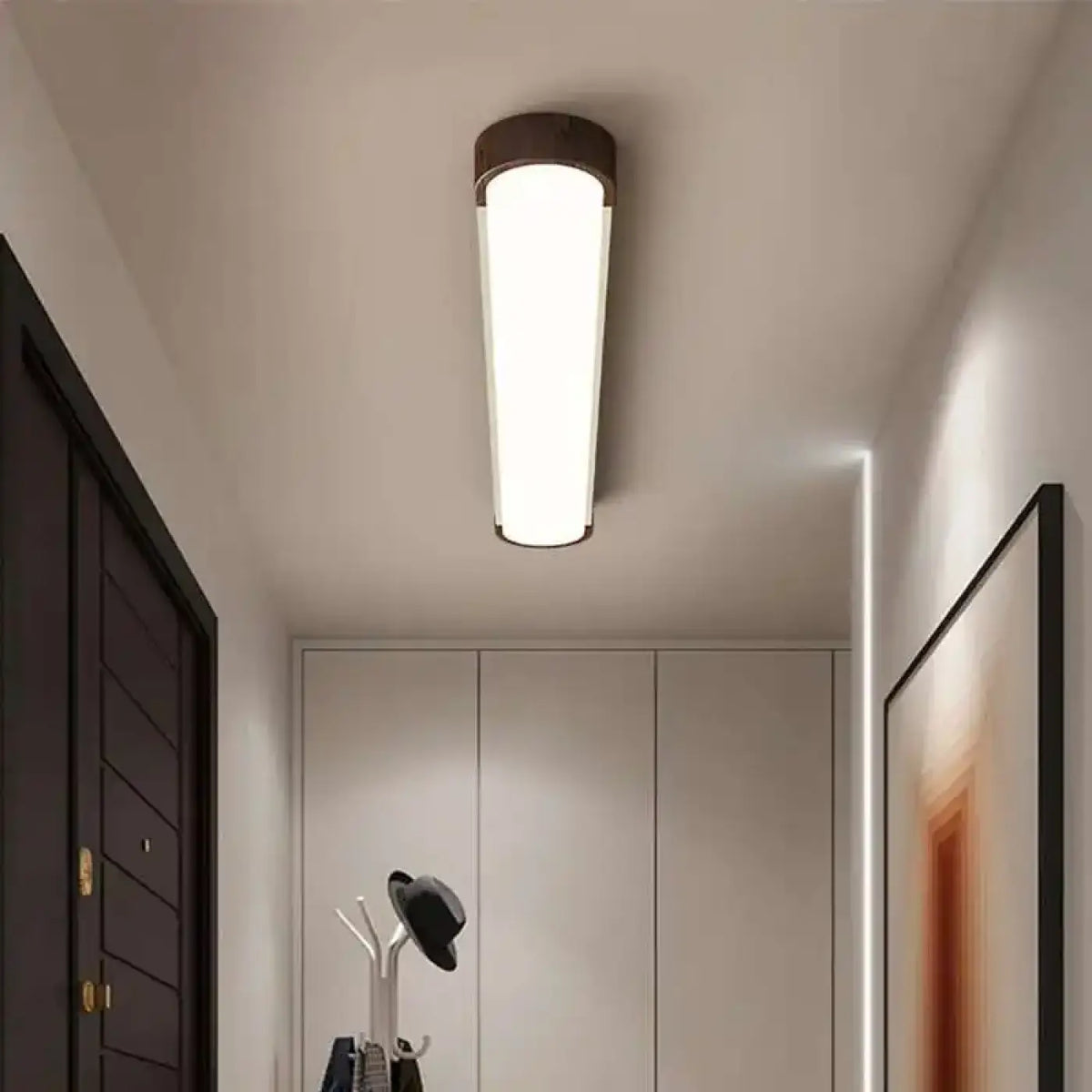 Plafonnier LED en bois minimaliste, cinq tailles de S à 2XL