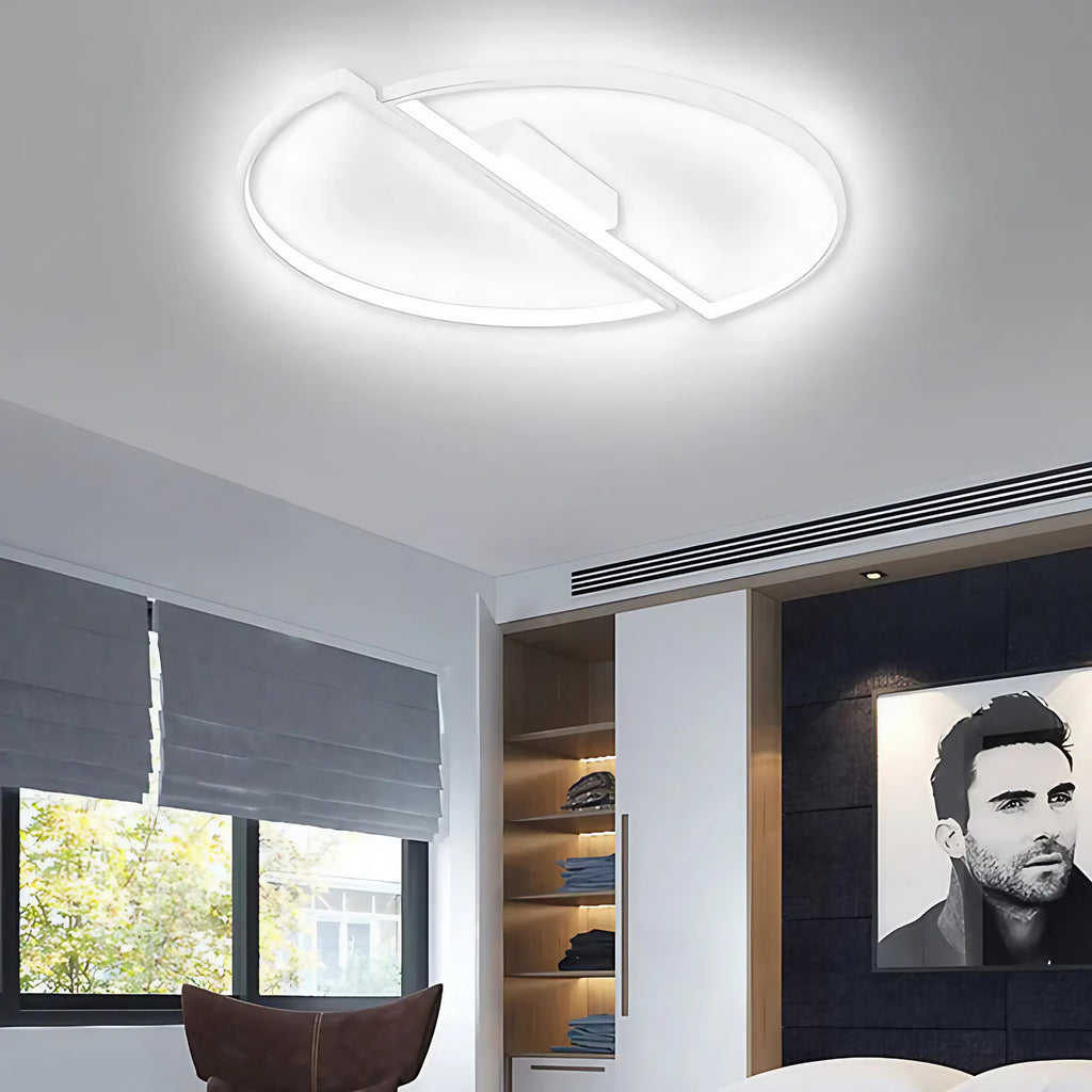 Plafonnier LED en cercle, noir ou blanc, blanc chaud ou froid, blanc