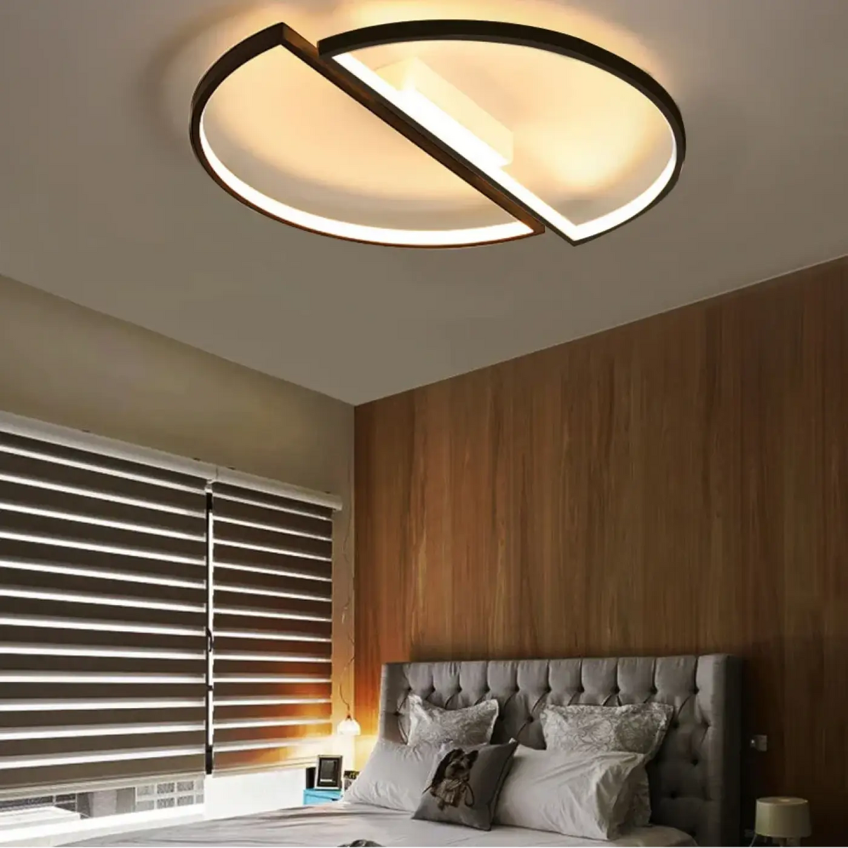 Plafonnier LED en cercle, noir ou blanc, blanc chaud ou froid