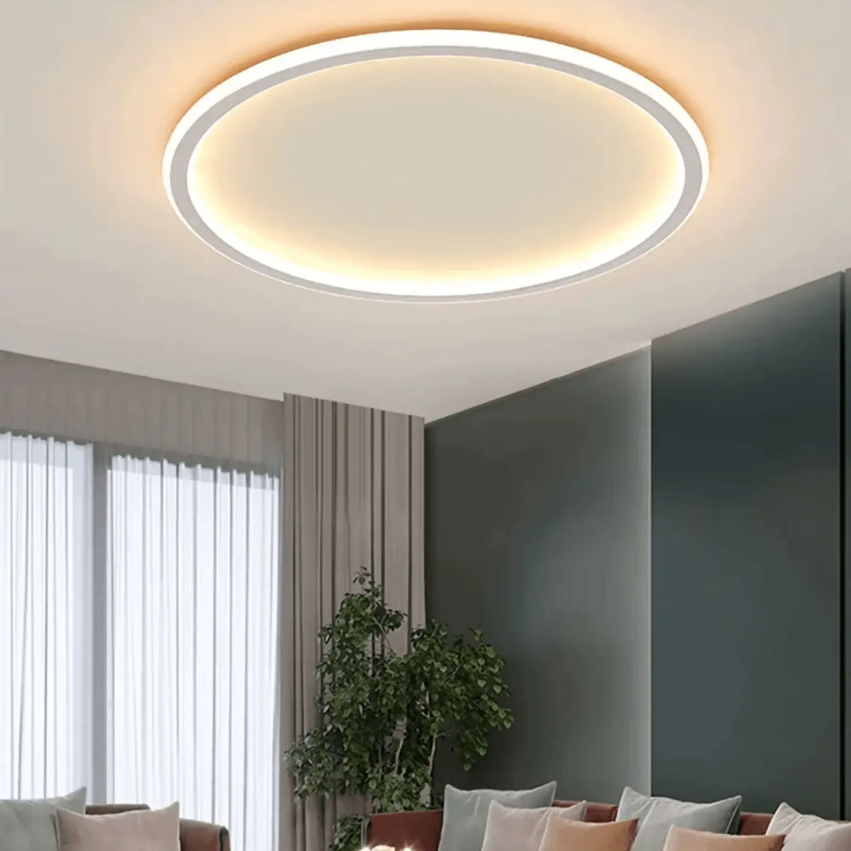 Plafonnier LED cercle, trois tailles, trois coloris, blanc