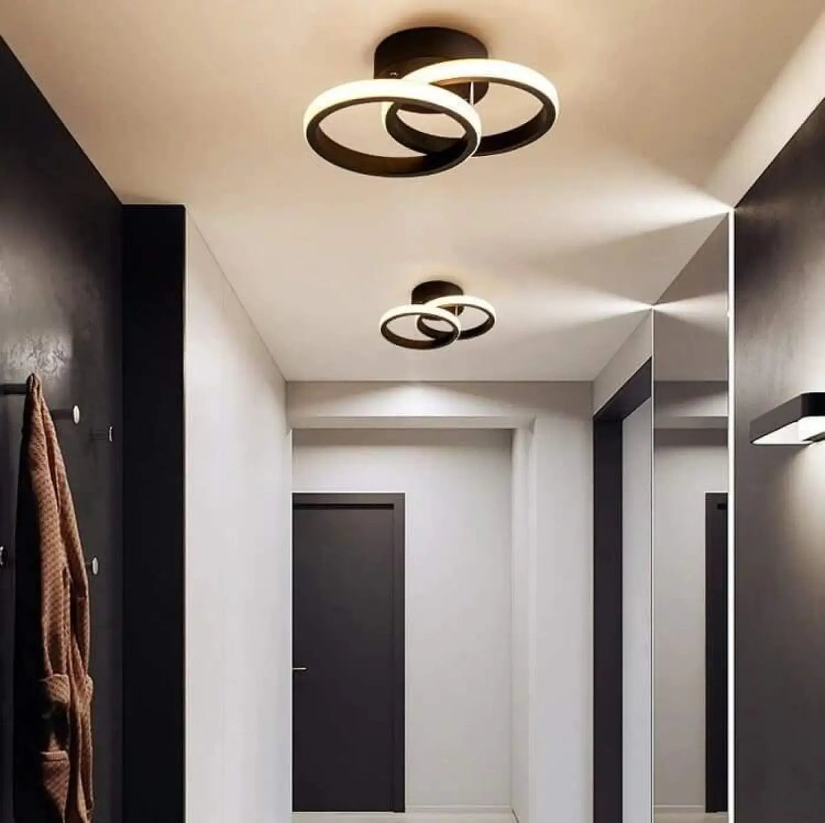 Plafonnier moderne, six formes : nœud, rond, cercle, losange, carré