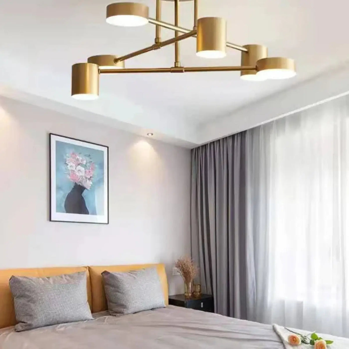 Plafonnier LED contemporain pour salon, blanc, noir ou doré