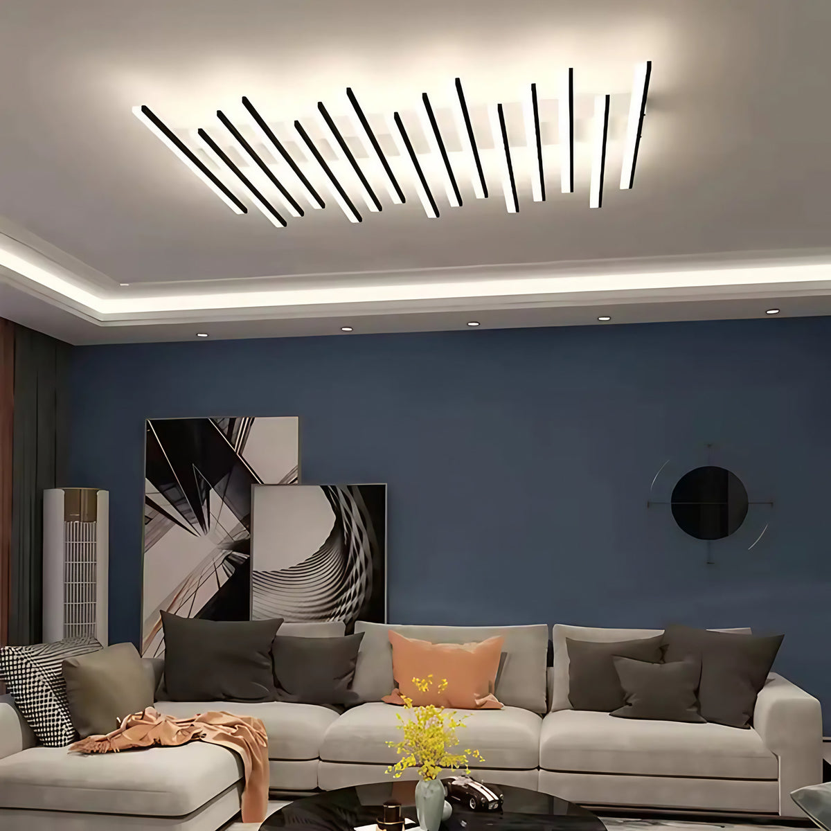 Plafonnier LED rectangulaire contemporain, trois tailles S, M et L