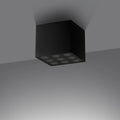 Plafonnier LED cube en aluminium noir, 9 sources, 1859 lumens